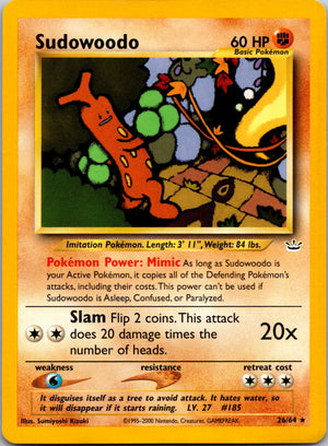 2001 Neo Revelation #26/64 Sudowoodo Rare C89
