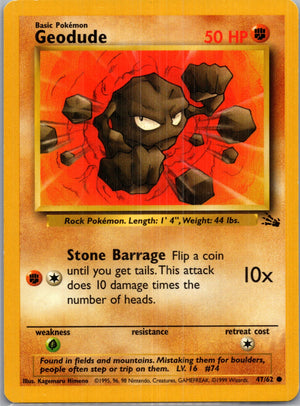 1999 Fossil #47/62 Geodude Common B149