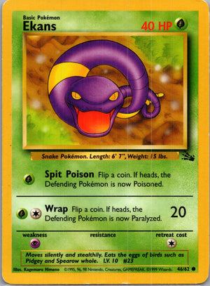 1999 Fossil #46/62 Ekans Common B134