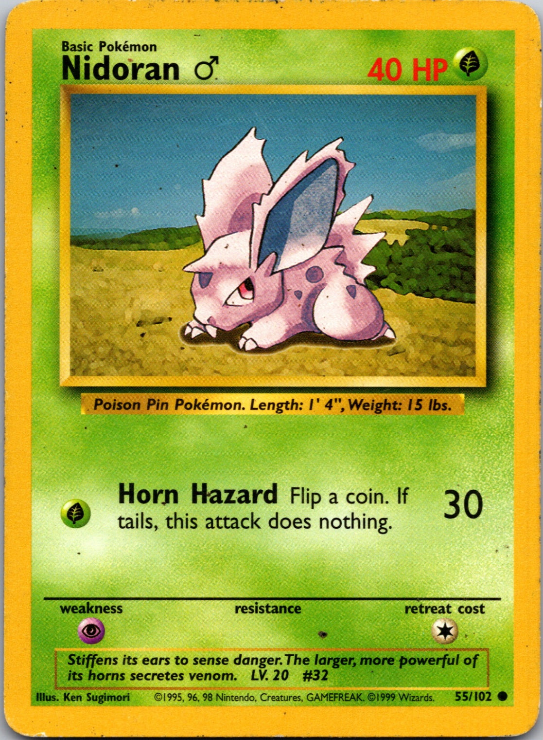 1999 Base Set #055/102 Nidoran M Common C131