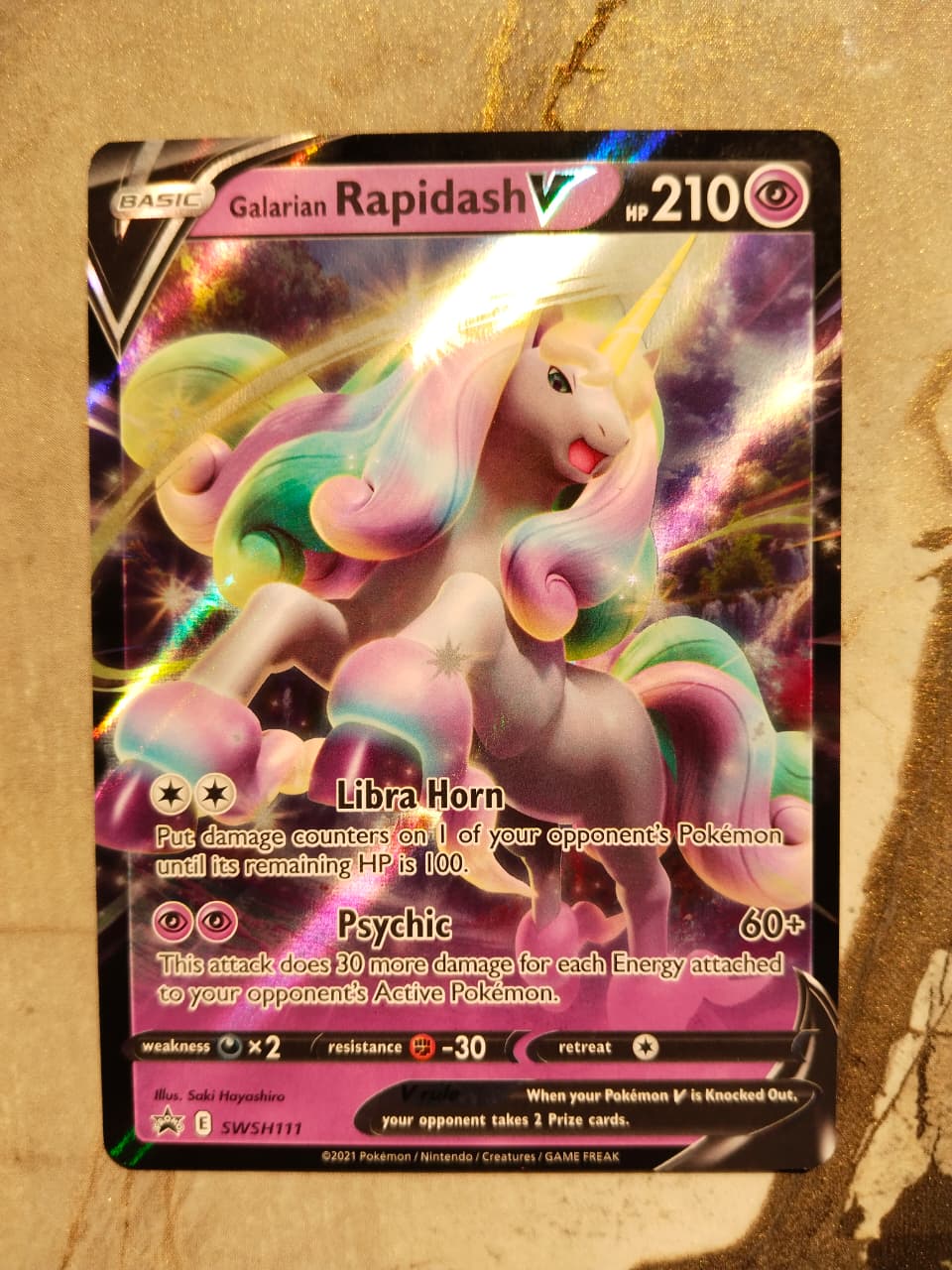 Galarian Rapidash V – SWSH111 Black Star Promo (English)