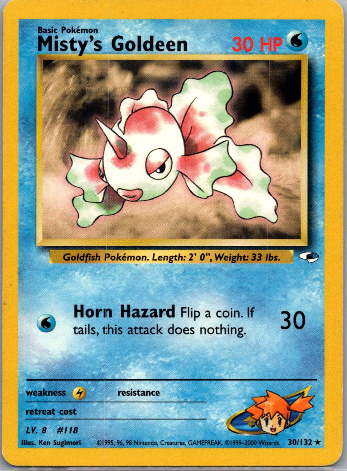 Gym Heroes 030/132 Misty's Goldeen (30) Rare NM