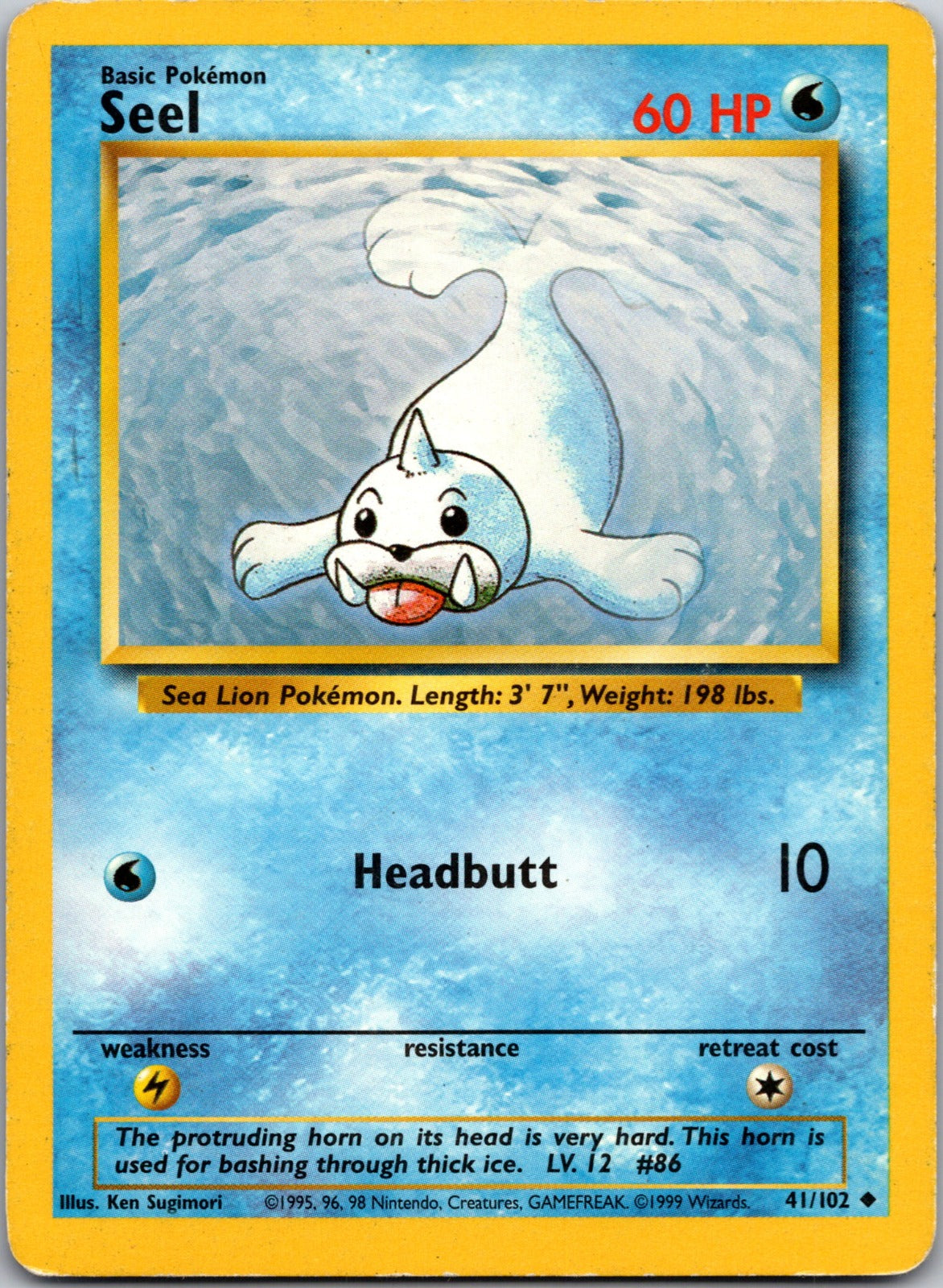 1999 Base Set (Shadowless) 041/102 Seel LP