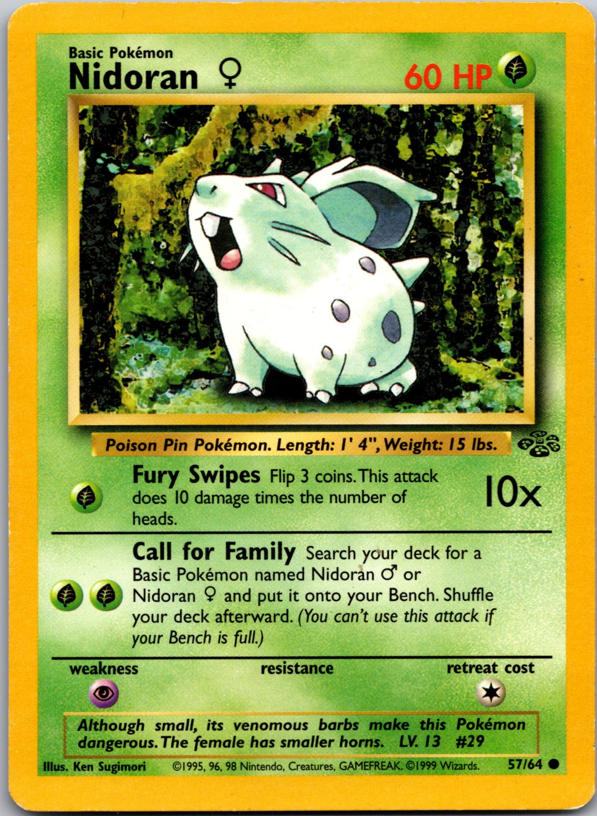 1999 Jungle 57/64 Nidoran F LP
