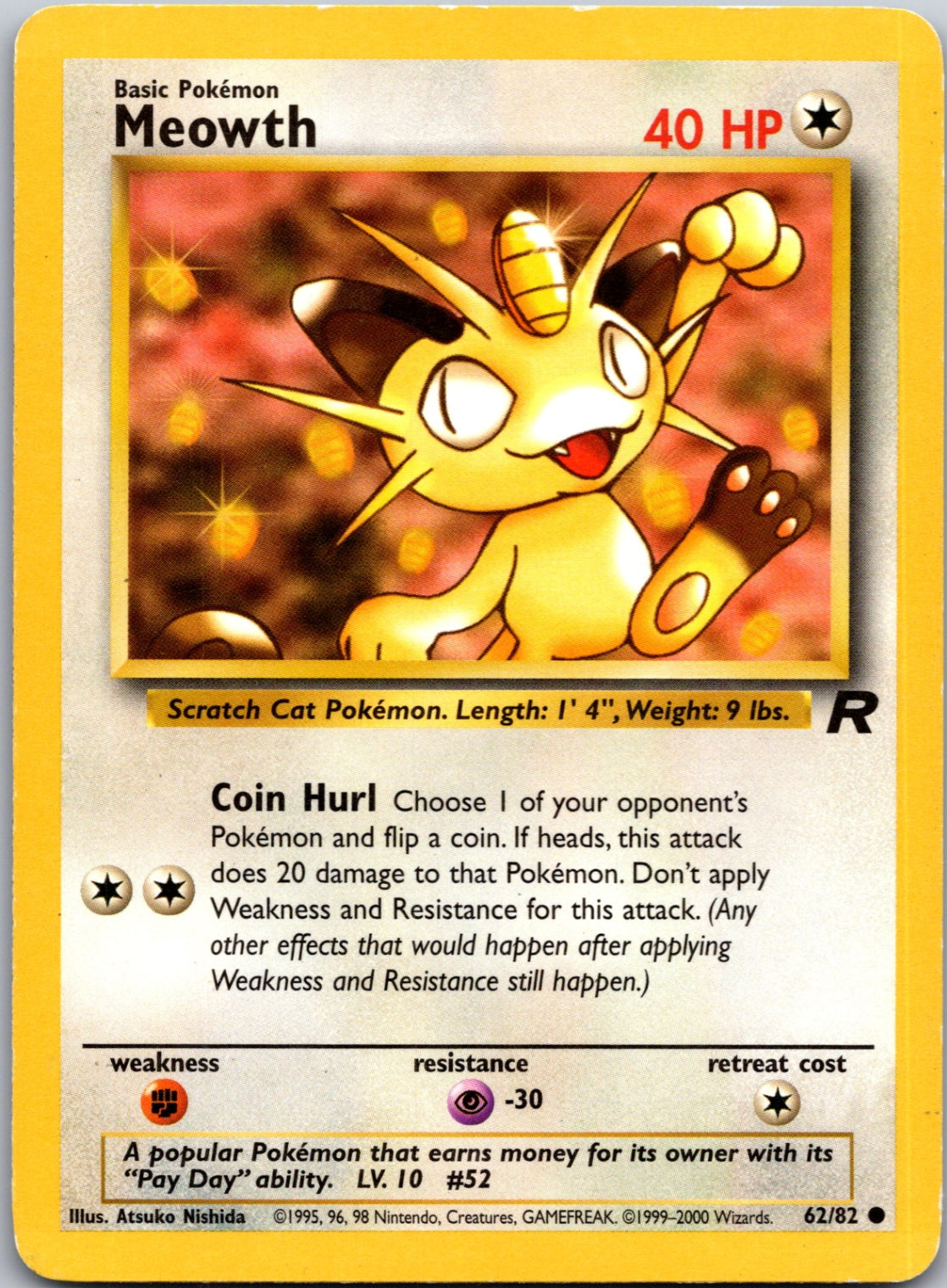 2000 Team Rocket 62/82 Meowth Common M287