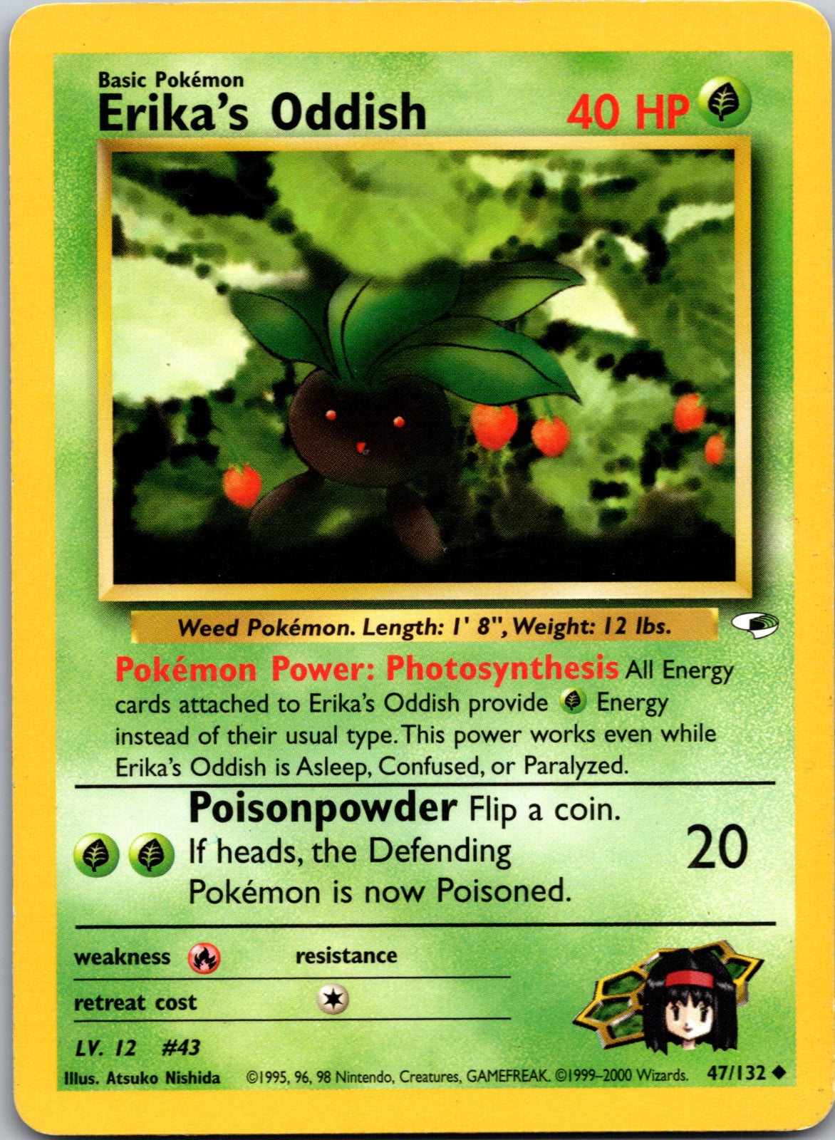 2000 Gym Heroes 047/132 Erika's Oddish (47) LP