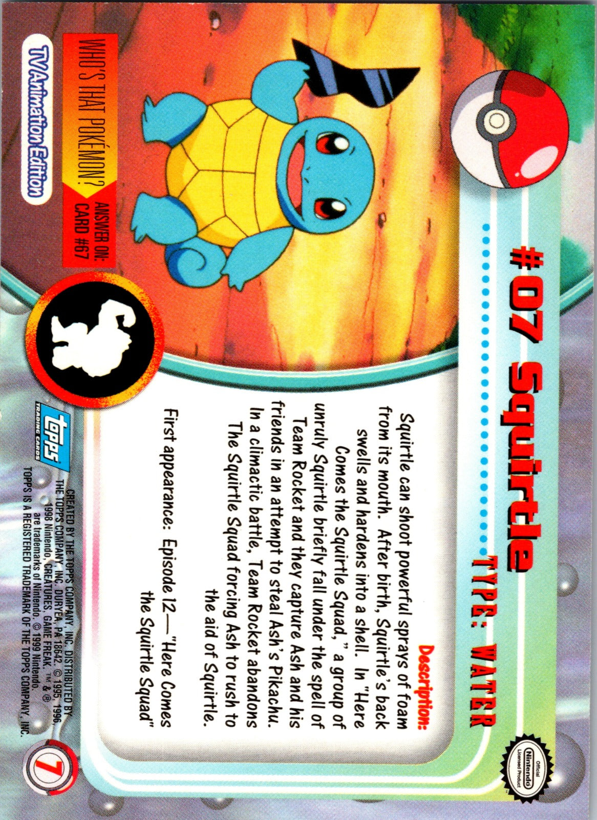 1999 Topps TV Squirtle LP  P100