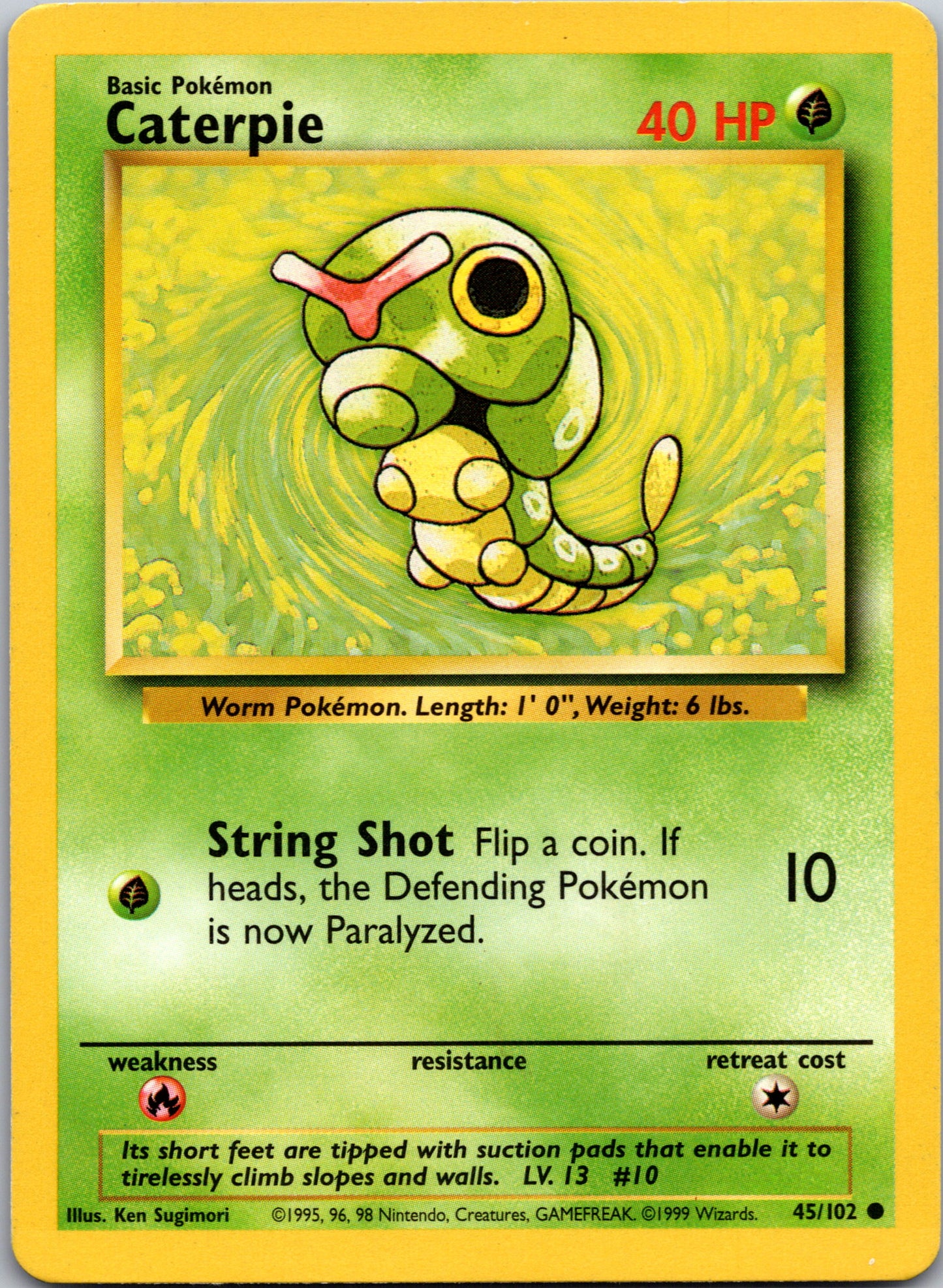 1999 Base Set 045/102 Caterpie Common A286