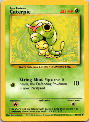 1999 Base Set 045/102 Caterpie Common A286