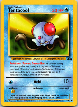 1999 Fossil #56/62 Tentacool Common B307