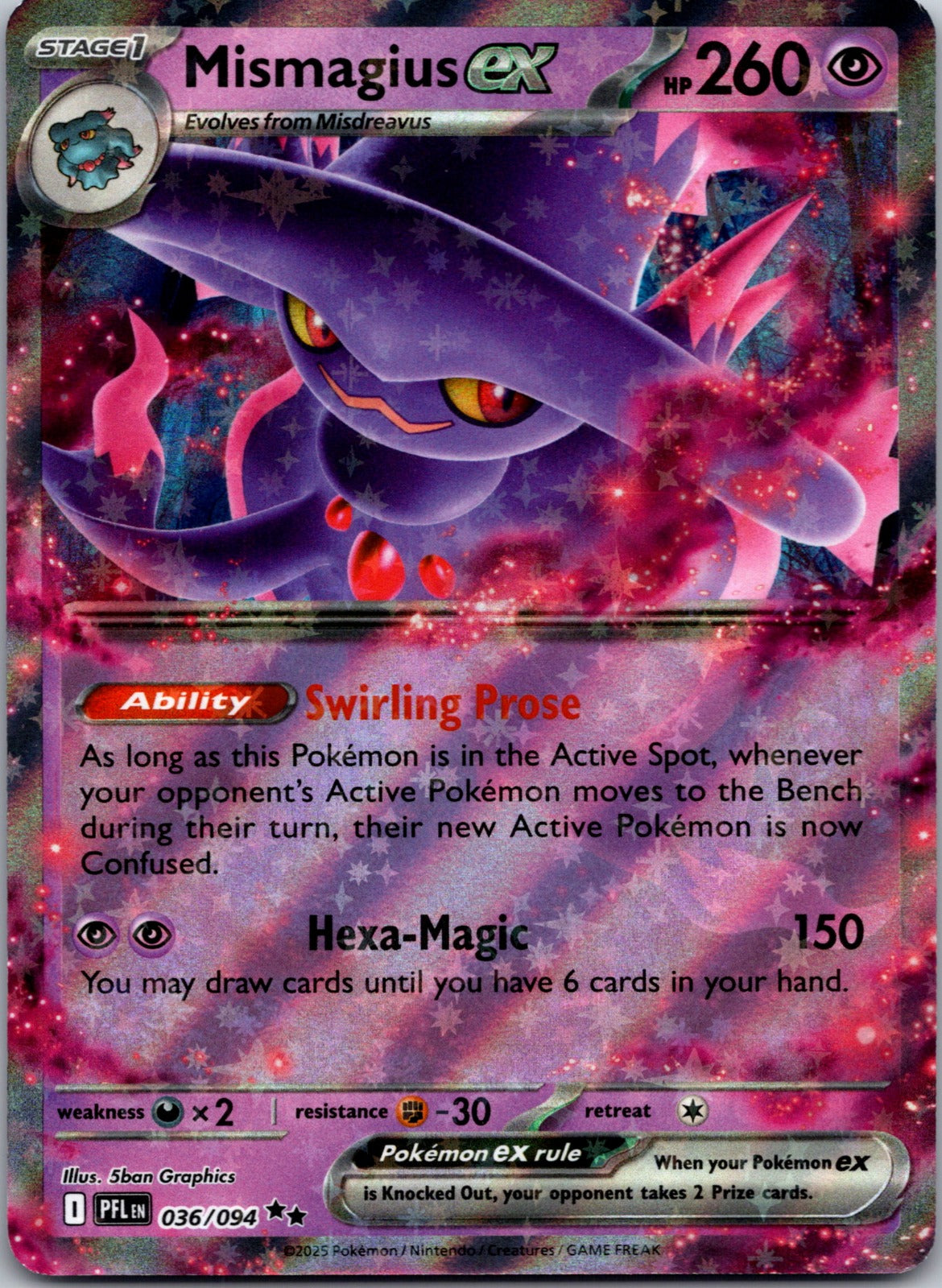 2025 Mismagius ex ME02: Phantasmal Flames 036/094 NM