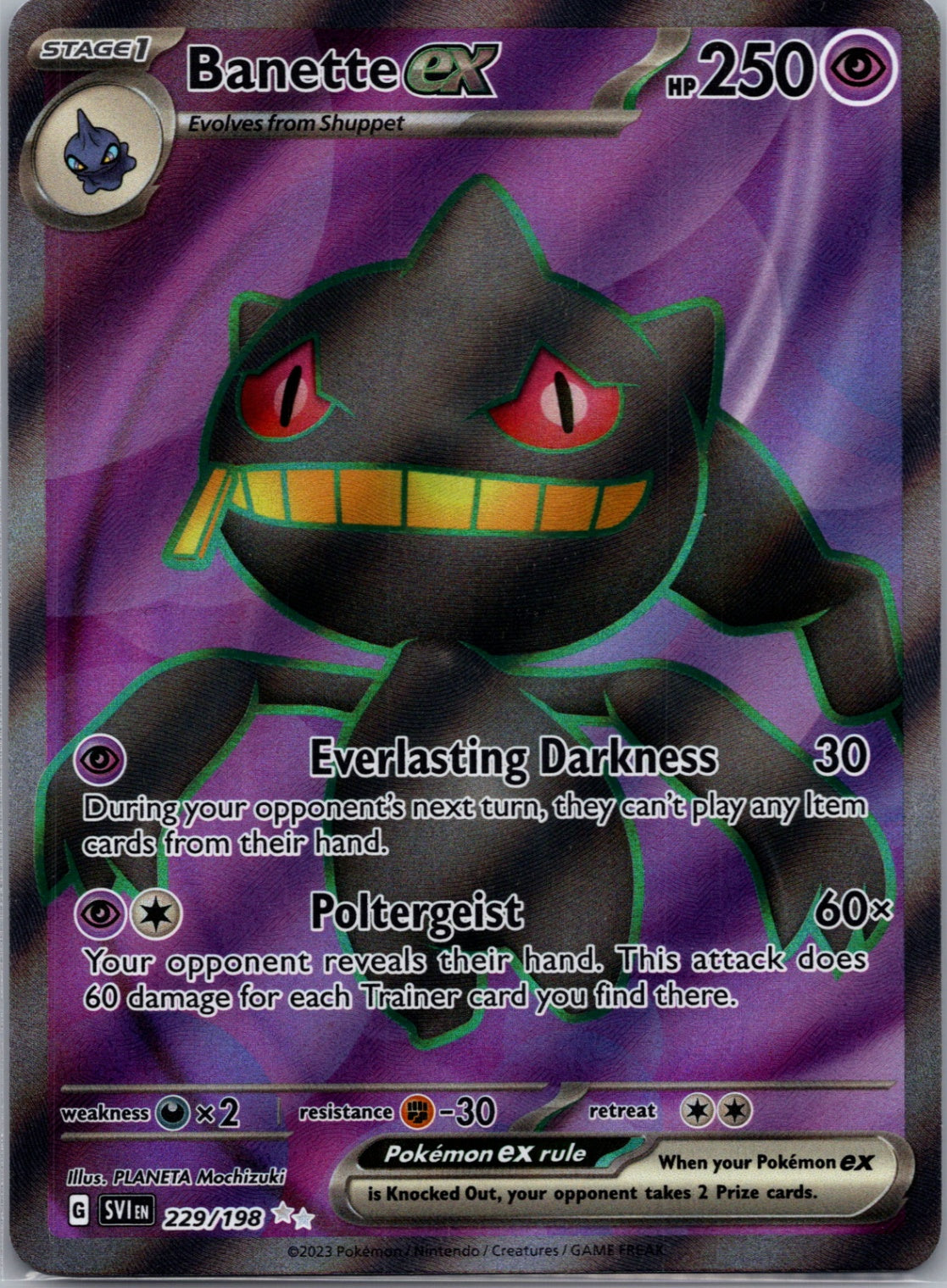 Banette ex Holofoil Ultra Rare SV01: Scarlet & Violet Base Set 229/198 NM