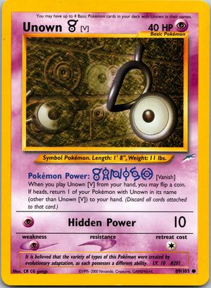 2002 Neo Destiny 089/105 Unown [V] Common L105
