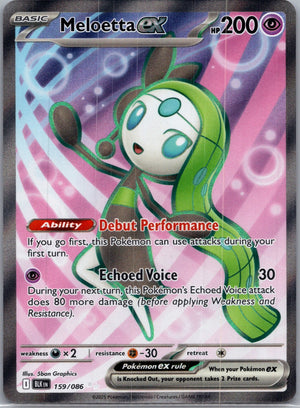 2025 SV: Black Bolt 159/086 Meloetta ex Ultra Rare F205