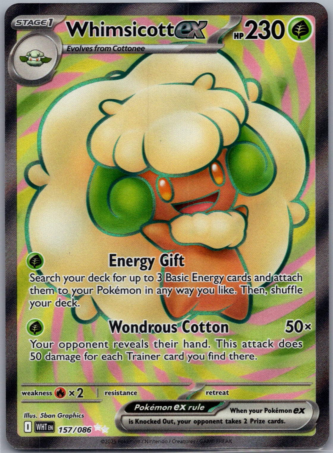 2025 SV: White Flare 157/086 Whimsicott ex Ultra Rare D263