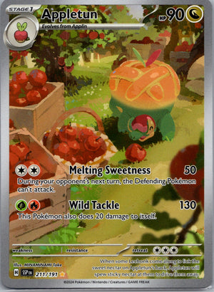 Appletun Holofoil Illustration Rare SV08: Surging Sparks 211/191 NM