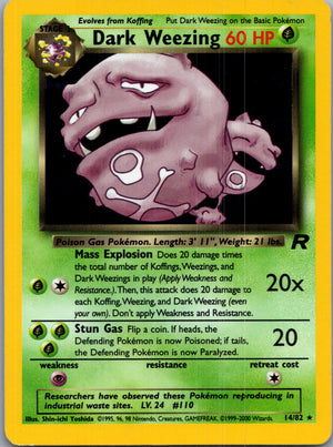 2000 Team Rocket 14/82 Dark Weezing (14) Holo Rare G212