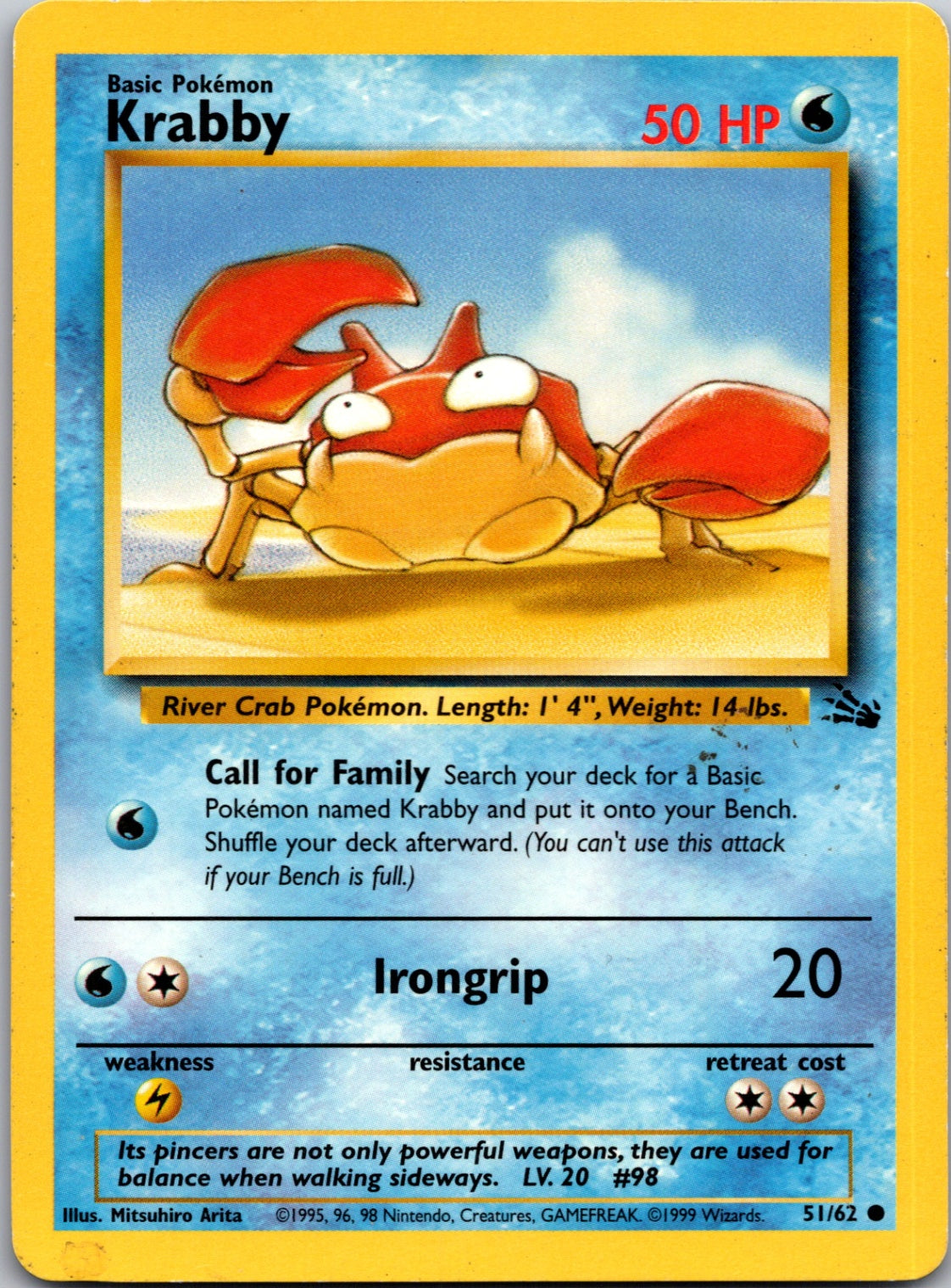 1999 Fossil 51/62 Krabby Common M243