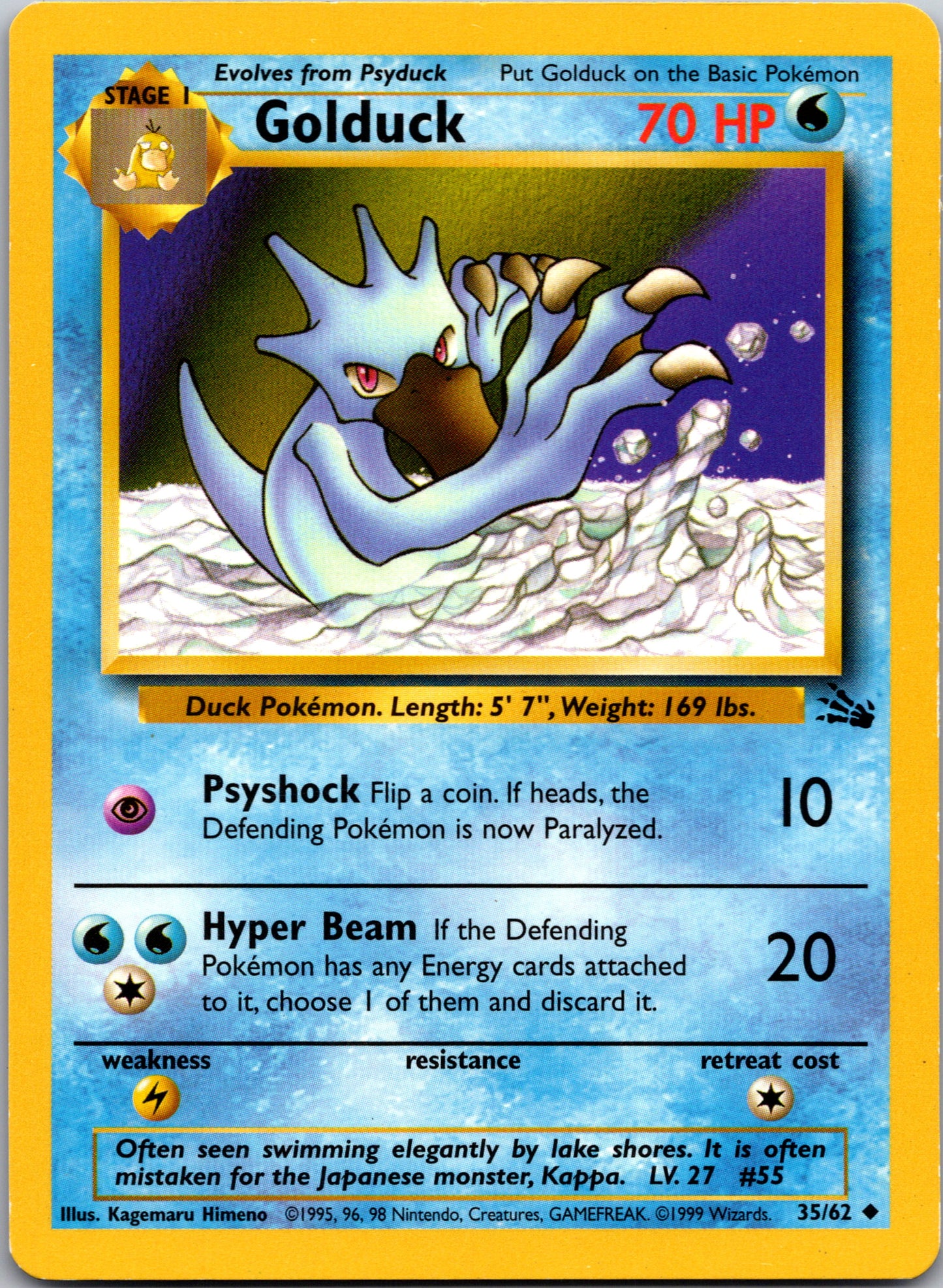 2000 Fossil 35/62 Golduck Uncommon A330