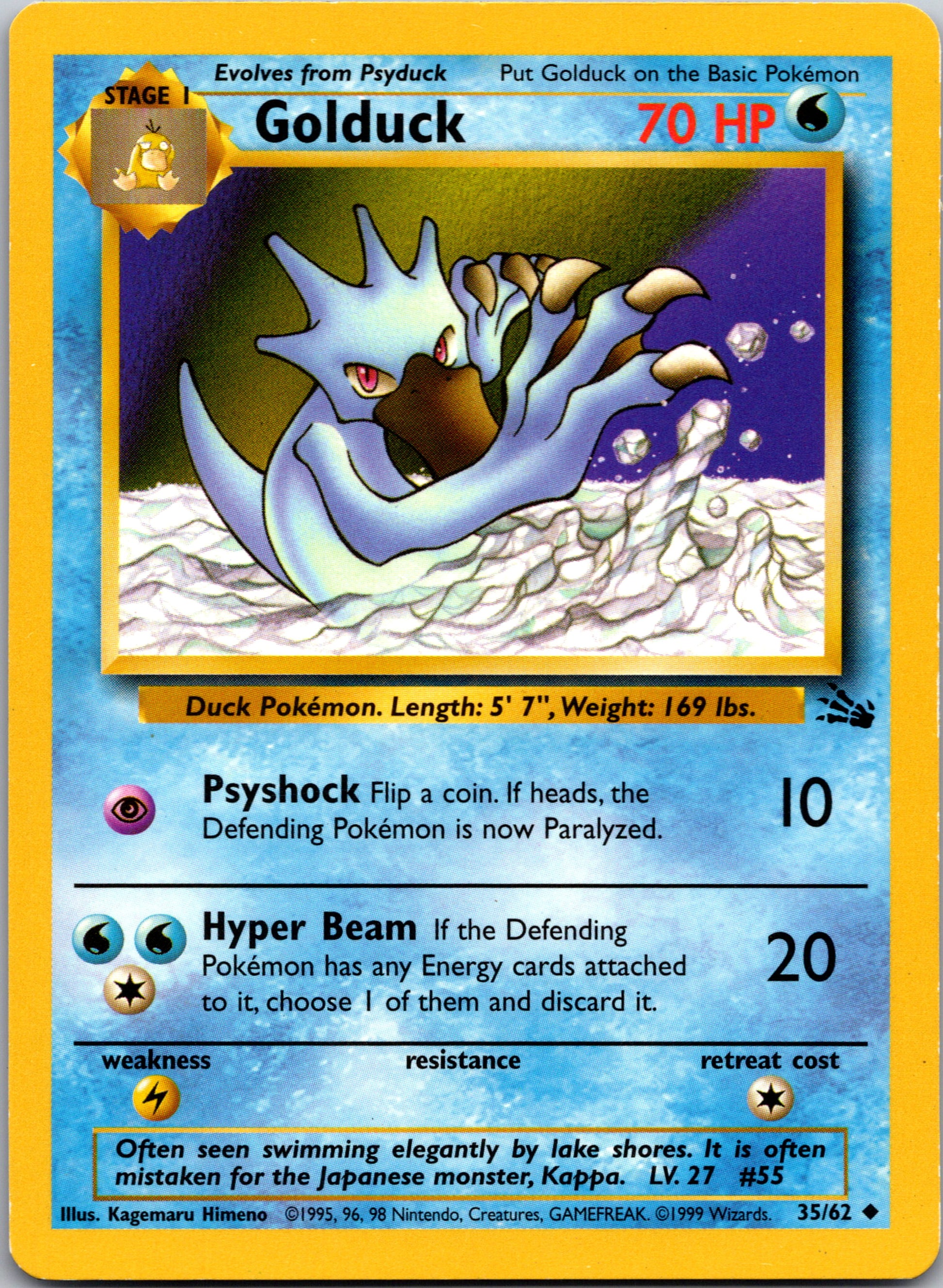 2000 Fossil 35/62 Golduck Uncommon A330