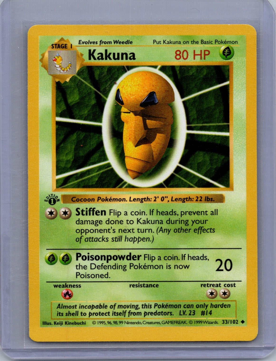 1999 Base Set [1st Edition] 033/102 Kakuna Uncommon T