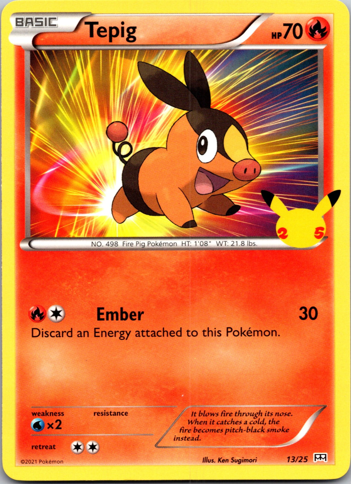 2021 McDonald's 25th Anniversary Promo 013/025 Tepig NM  X262
