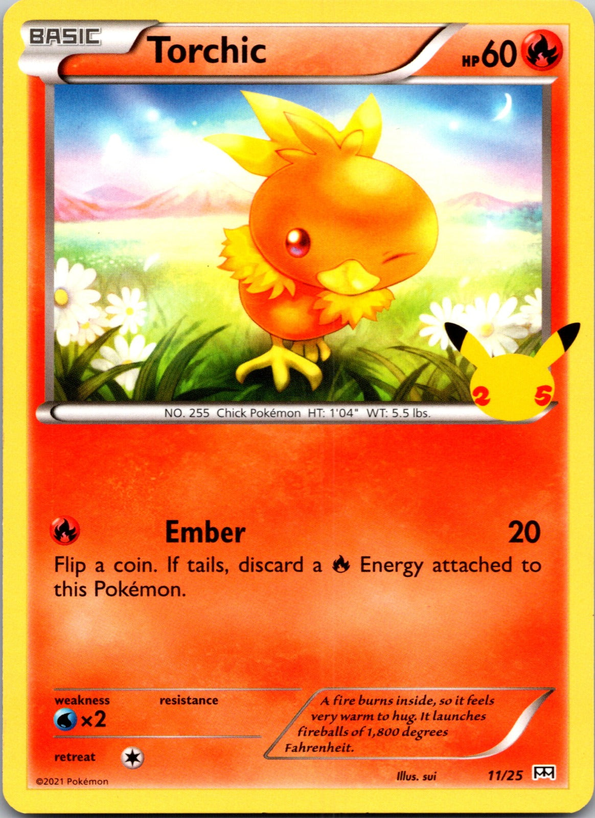 2021 McDonald's 25th Anniversary Promo 011/025 Torchic - 11/25 LP
