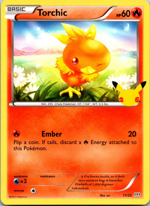 2021 McDonald's 25th Anniversary Promo 011/025 Torchic - 11/25 LP