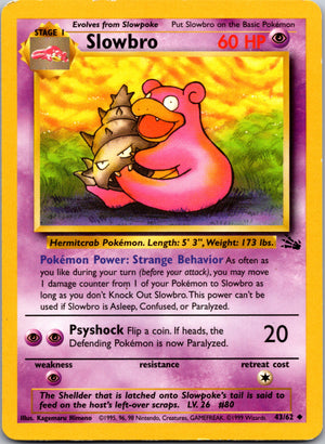 1999 Fossil 43/62 Slowbro Uncommon B38