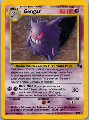 1999 Fossil 05/62 Gengar Holo Rare G295