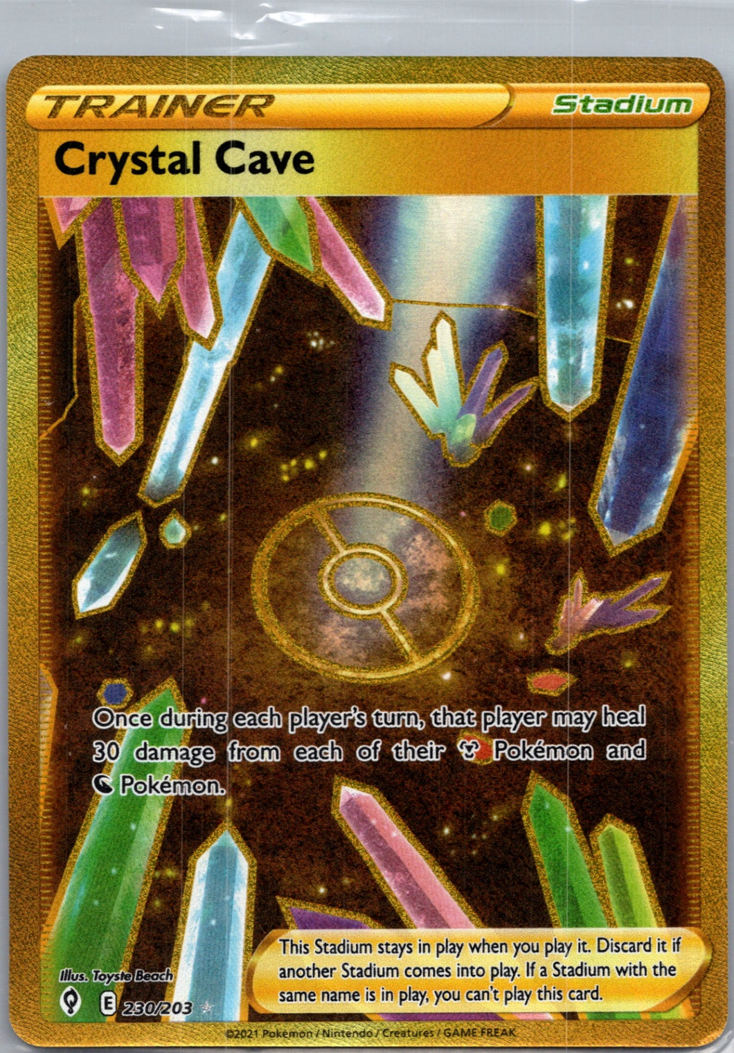 2021 SWSH07: Evolving Skies 230/203 Crystal Cave (Secret) Secret Rare F174