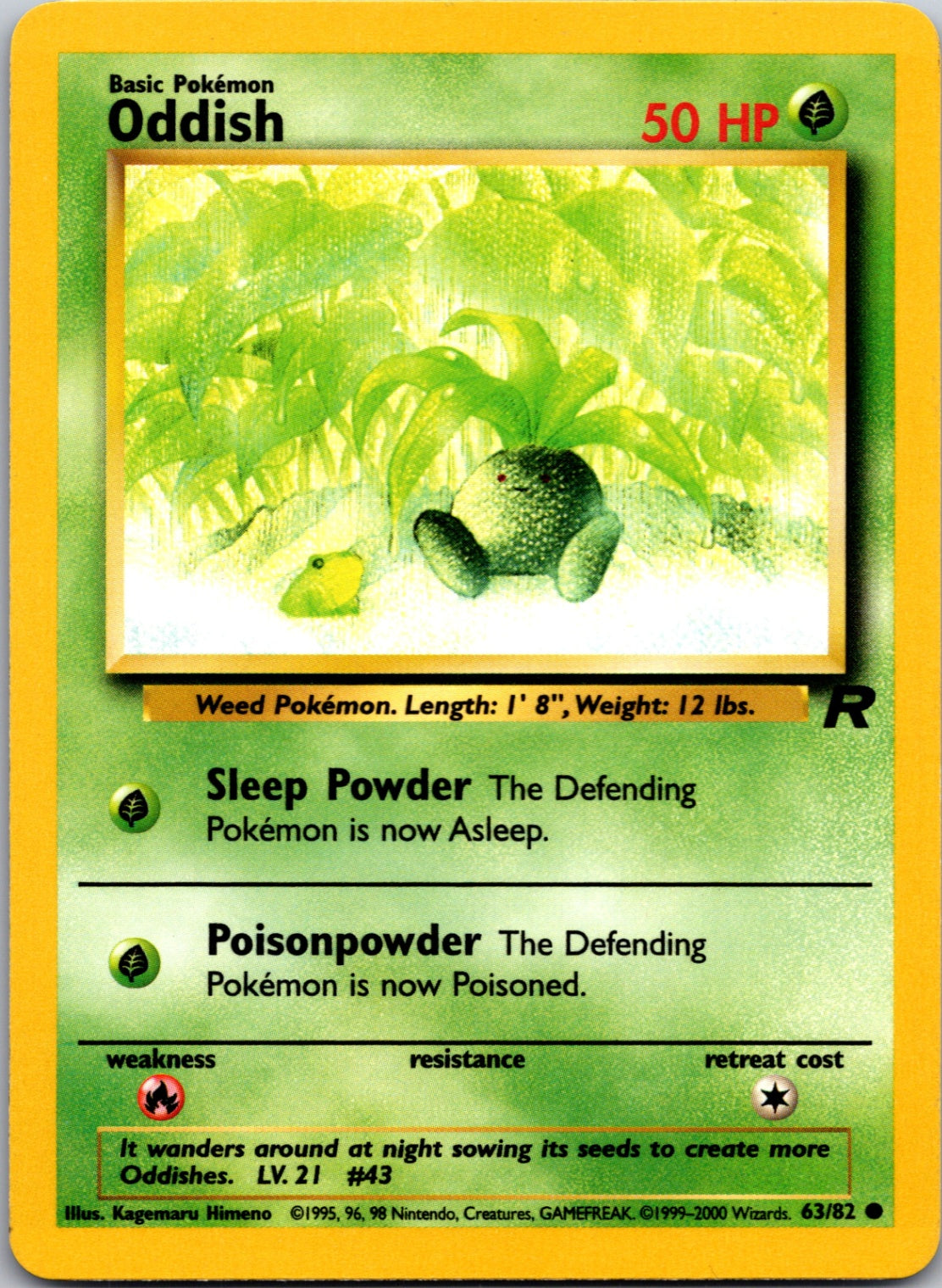 2000 Team Rocket 59/83 Oddish Common C153