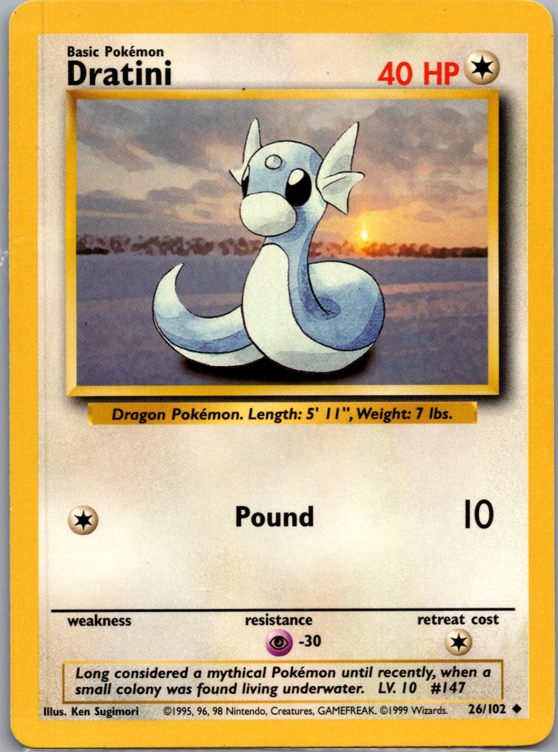 1999 Base Set 026/102 Dratini Uncommon M95