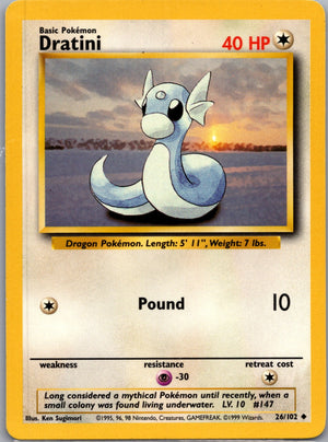 1999 Base Set 026/102 Dratini Uncommon M95