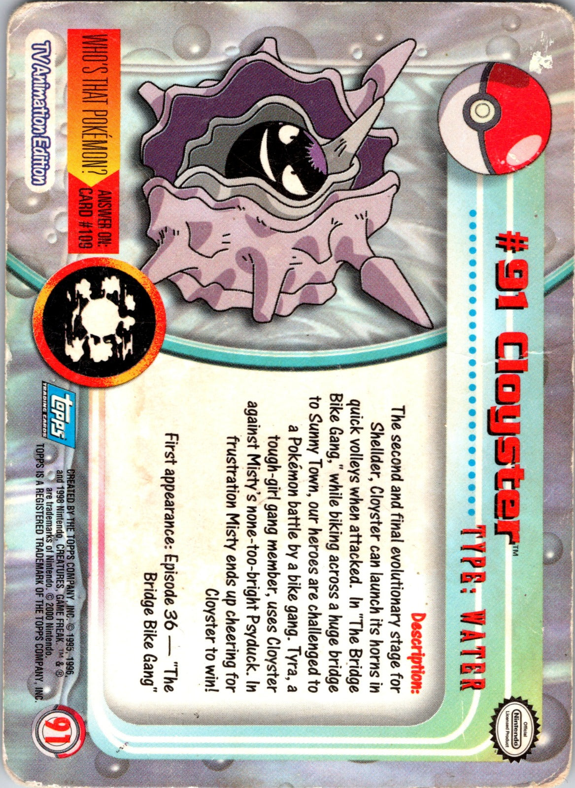 1999 Topps TV Cloyster HP  P139