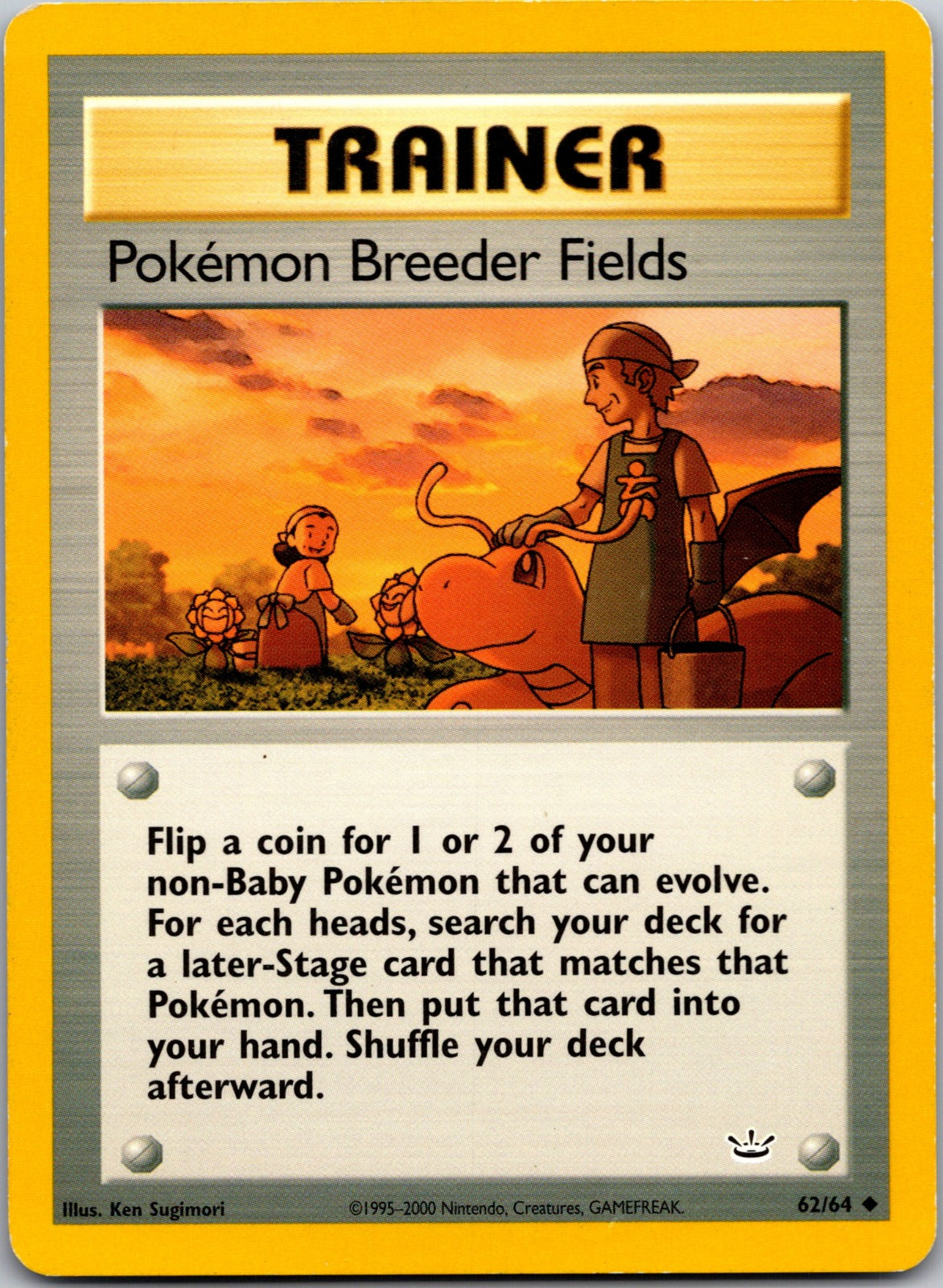 2001 Neo Revelation 62/64 Pokemon Breeder Fields (Dragonite) LP Y61