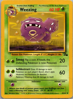 Fossil 45/62 Weezing Uncommon NM