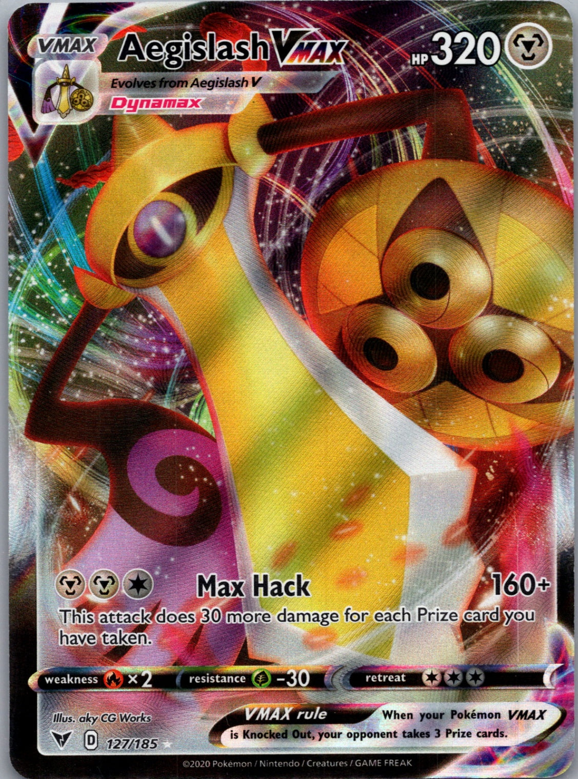Aegislash VMAX Holofoil Ultra Rare SWSH04: Vivid Voltage 127/185 NM