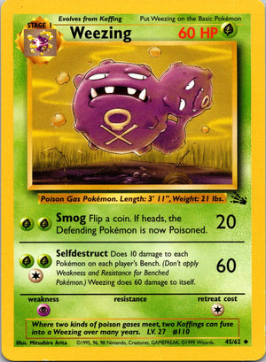 1999 Fossil #45/62 Weezing Uncommon B112