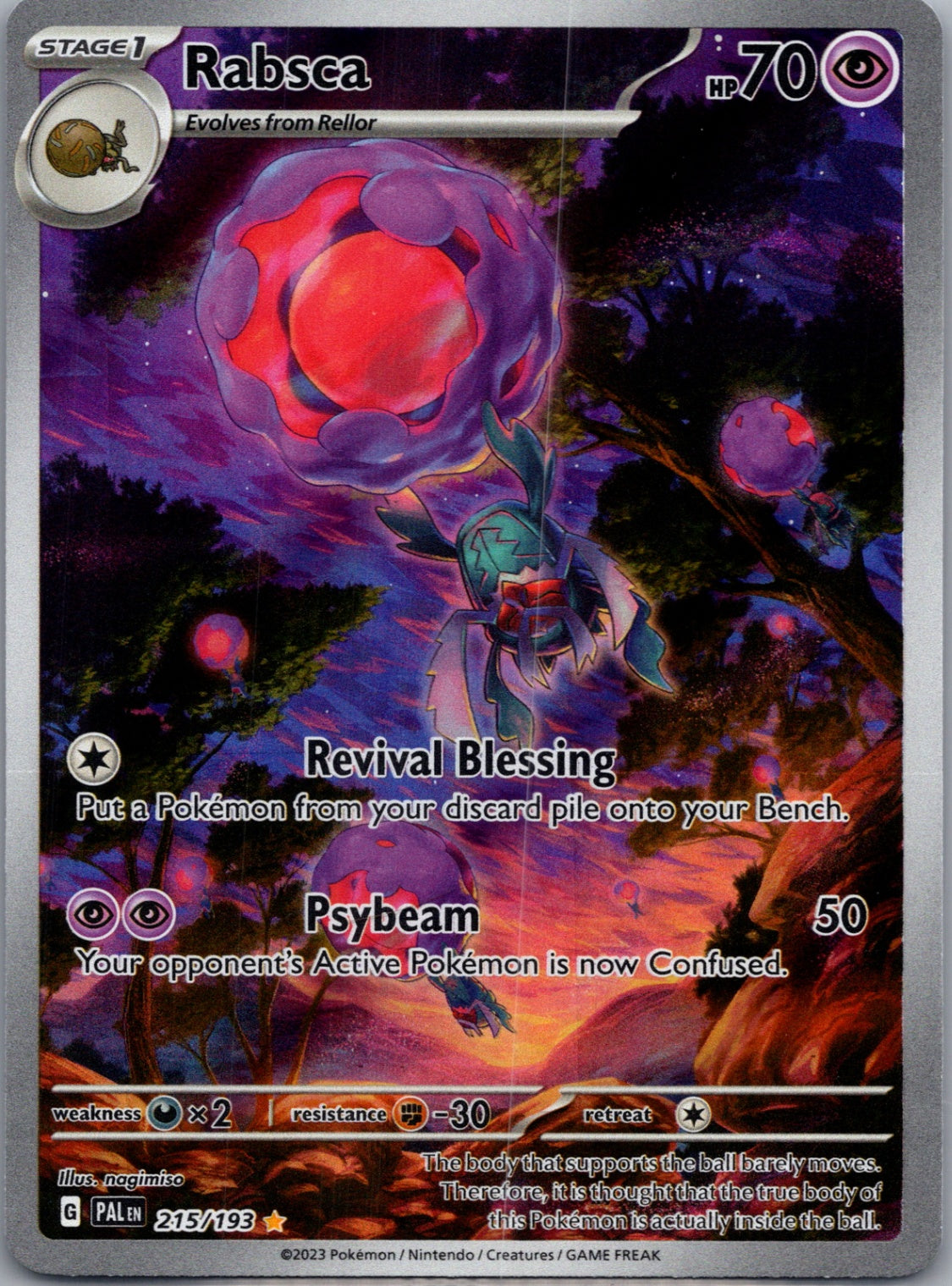 Rabsca Holofoil Illustration Rare SV02: Paldea Evolved 215/193 NM
