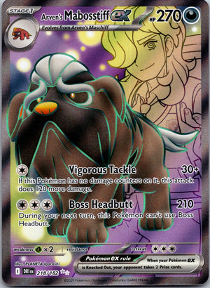 2025 SV10: Destined Rivals 218/182 Arven's Mabosstiff ex NM