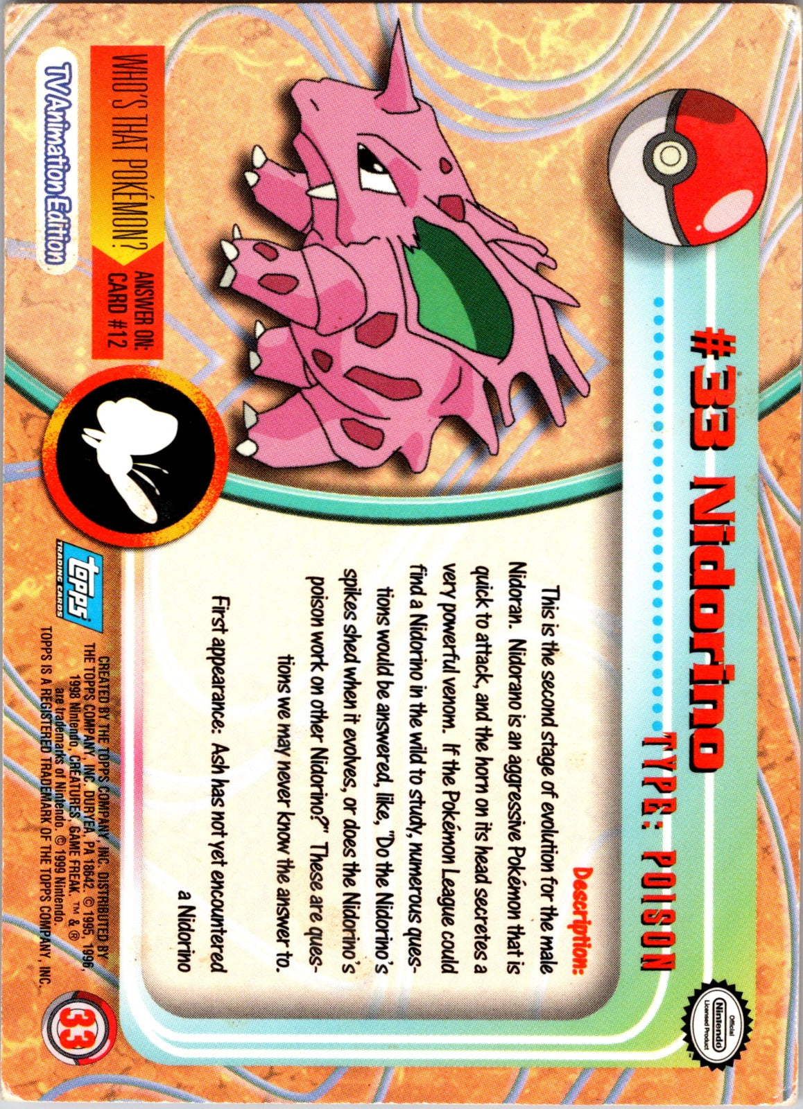 1999 Topps TV Nidorina MP  P152