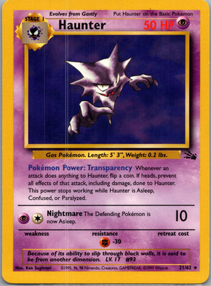 Fossil 21/62 Haunter (21) Rare NM