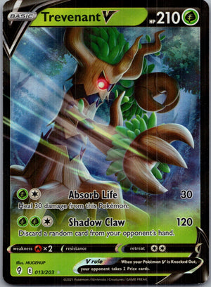 2021 SWSH07: Evolving Skies 013/203 Trevenant V Ultra Rare F9