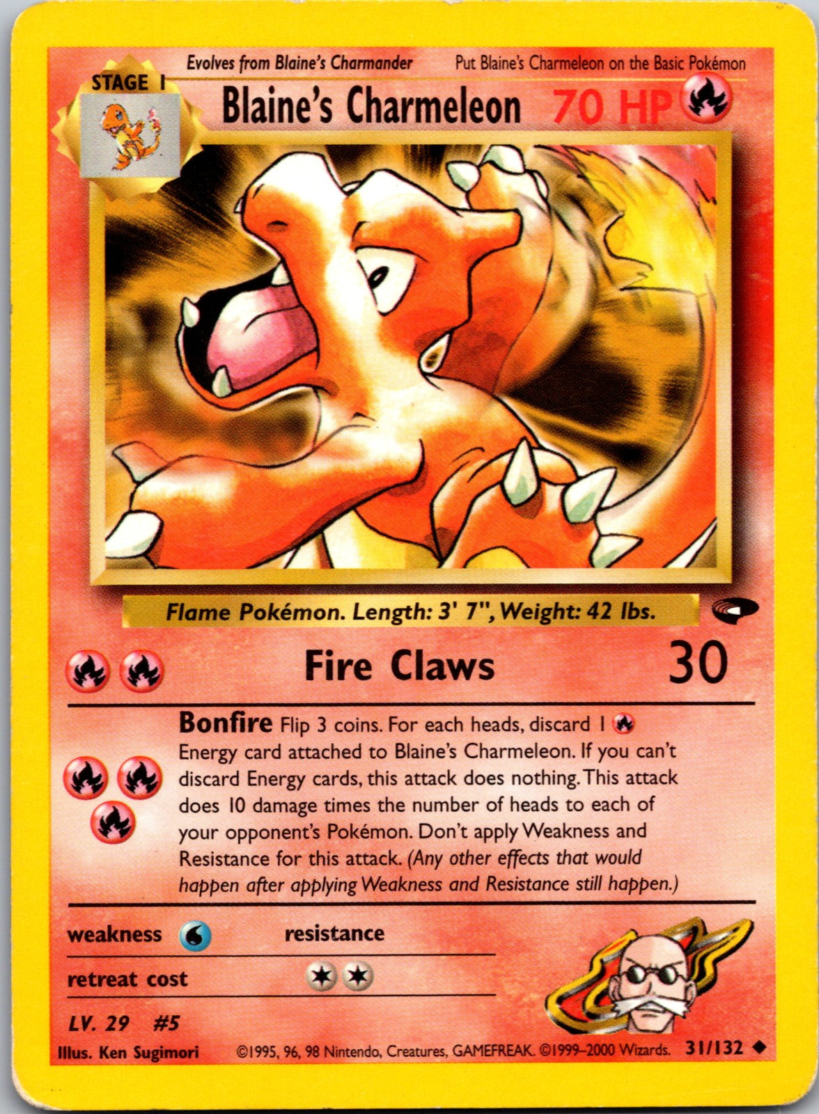 2000 Gym Challenge 031/132 Blaine's Charmeleon LP