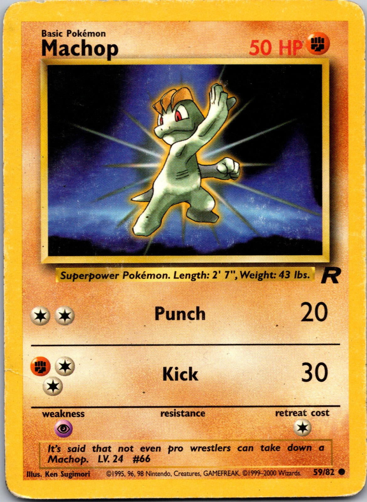 2000 Team Rocket 59/82 Machop LP