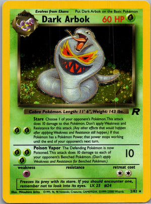 2000 Team Rocket 02/82 Dark Arbok (2) Holo Rare G240