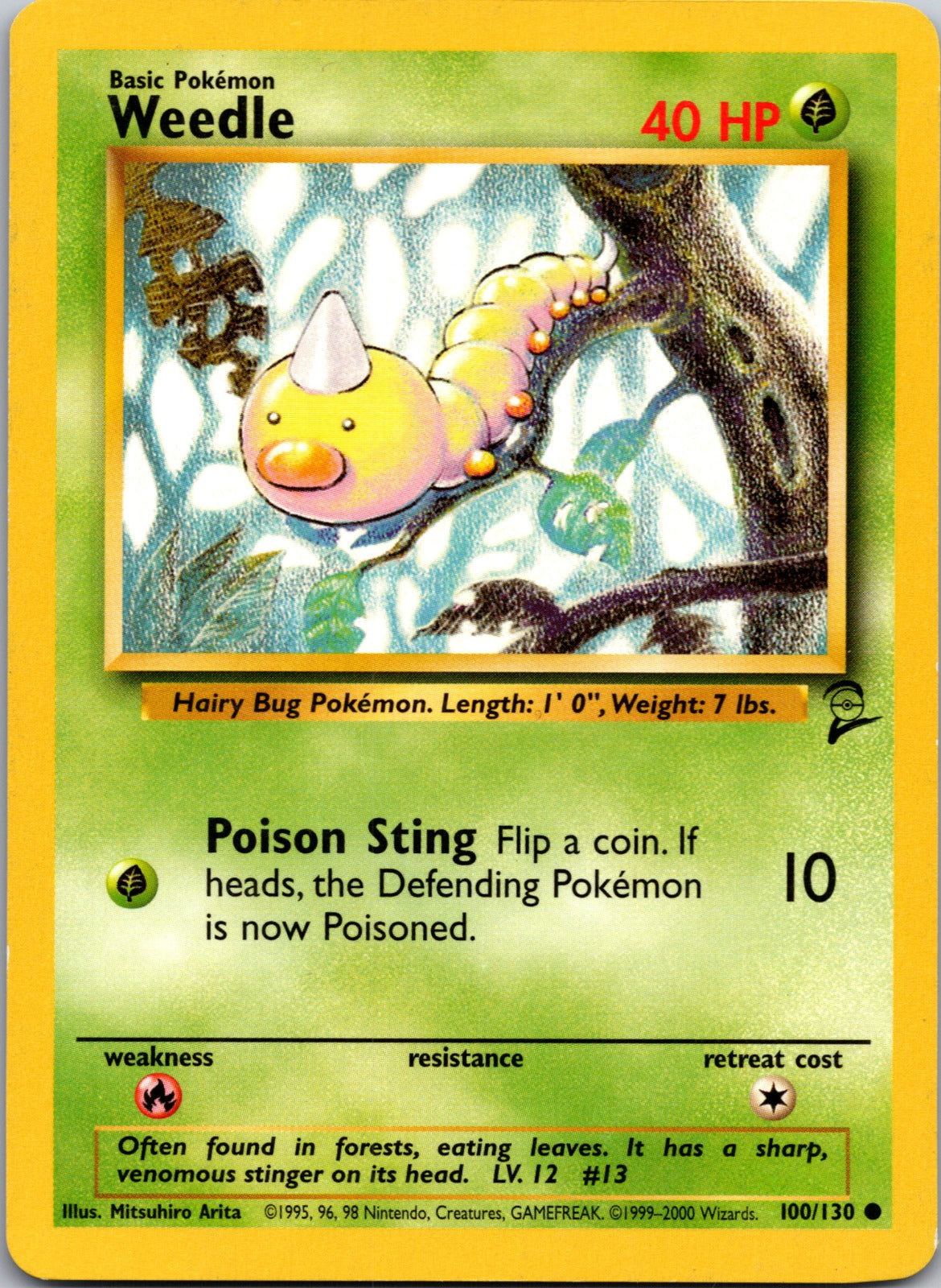 2000 Base Set 2 100/130 Weedle LP