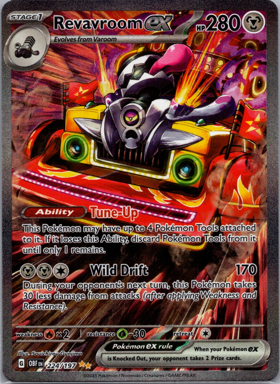 Revavroom ex Holofoil Special Illustration Rare SV03: Obsidian Flames 224/197 NM