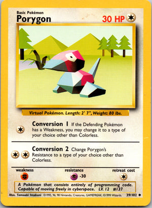 1999 Base Set 039/102 Porygon Uncommon A110